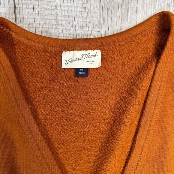 Universal Thread Romper Jumpsuit Shorts Copper/Orange/Rust Terry Women XS V-neck - Picture 6 of 12